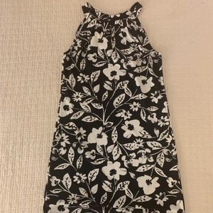 Aryeh Mini Shift Dress - Black & White Floral